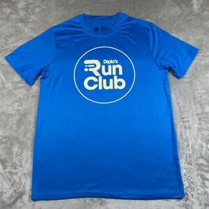 Diplos Run Club Shirt Mens Medium Performance Stretch Major Lazer Moisture Wick